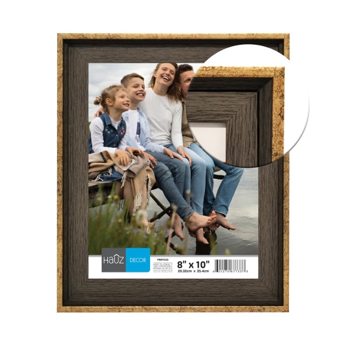 Hauz FRM7333 - 8x10 Picture Frame Dark Oak & Aged Metal