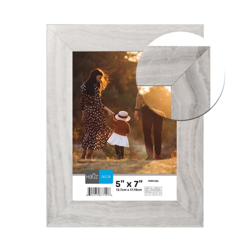 Hauz FRM7296 - 5x7 Cadre de Photo Blanc & Gris Marbré