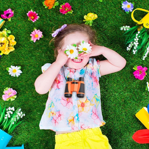 4 Pieces Kids Binoculars Set Compact Binoculars for Kids Adults Mini Pocket Lightweight Binocular for Bird Watching Outdoor Hiking Travel