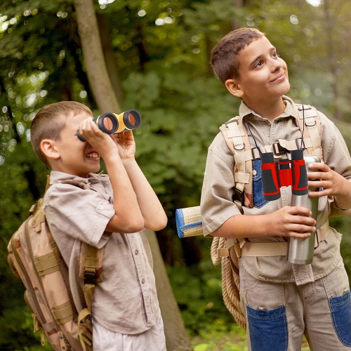 4 Pieces Kids Binoculars Set Compact Binoculars for Kids Adults Mini Pocket Lightweight Binocular for Bird Watching Outdoor Hiking Travel