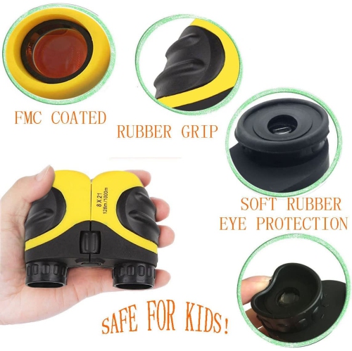 Jumelles compactes antichocs 8x21 pour enfants - jouets pour garçons et filles