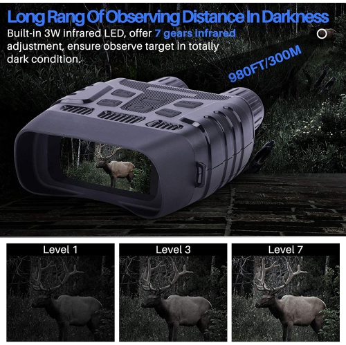 Digital Night Vision Binoculars 984ft Infrared Night Vision Googgles with 32G Memory Card 2.31 inch LCD Screen for Hunting & Surveillance