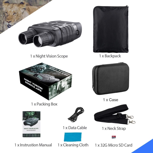 Digital Night Vision Binoculars 984ft Infrared Night Vision Googgles with 32G Memory Card 2.31 inch LCD Screen for Hunting & Surveillance