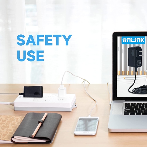 Dolaer 12V 1A/1000mA 10ft Long Power Supply Adapter, 12W Adaptor AC to DC Adapter Cord for LED Strip Lights, Keyboard, BT Speaker, Router,