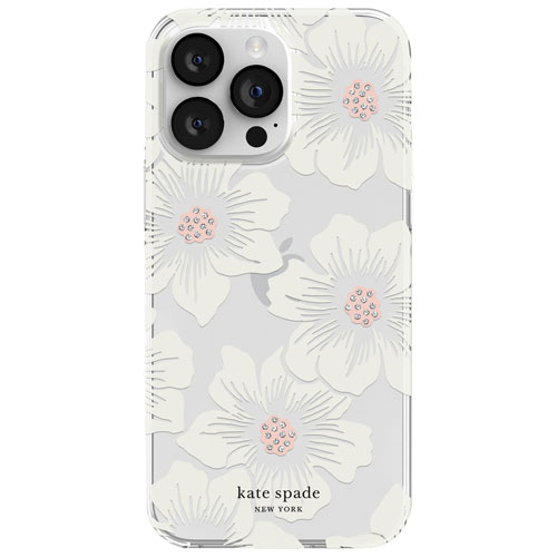 Étui rigide ajusté de Kate Spade New York pour iPhone 14 Pro Max - Fleurs blanches
