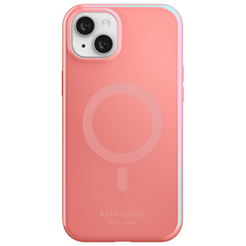 kate spade new york Fitted Hard Shell Case with MagSafe for iPhone 14 Plus - Pink Lacquer