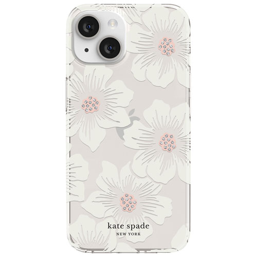 Étui rigide ajusté de Kate Spade New York pour iPhone 14/13 - Fleurs blanches