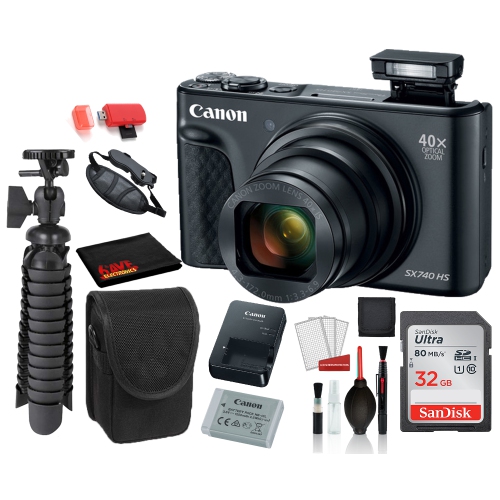 Canon PowerShot SX740 HS Digital Camera (Black) with SanDisk