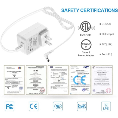 Dolaer 24V 0.5A 500mA Power Supply Adapter for Essential Oil Diffuser Aromatherapy Humidifier ETL Listed Class 2 Power Adapter 100V~240V AC to DC 24