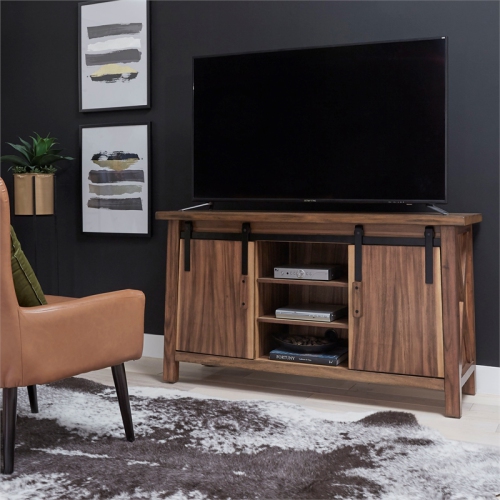 Homestyles Forest Retreat Wood Entertainment Center in Brown