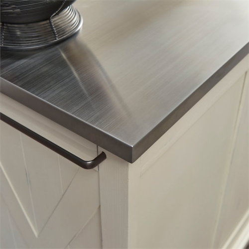 Homestyles Seaside Lodge White Wood Kitchen Cart