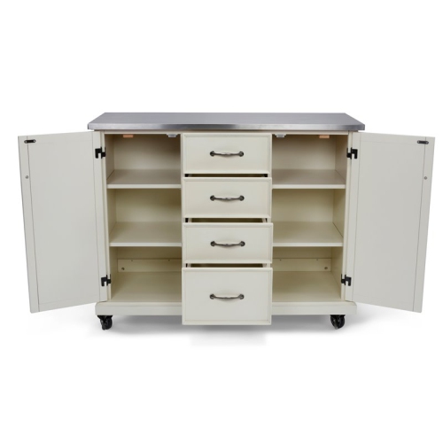Homestyles Seaside Lodge White Wood Kitchen Cart