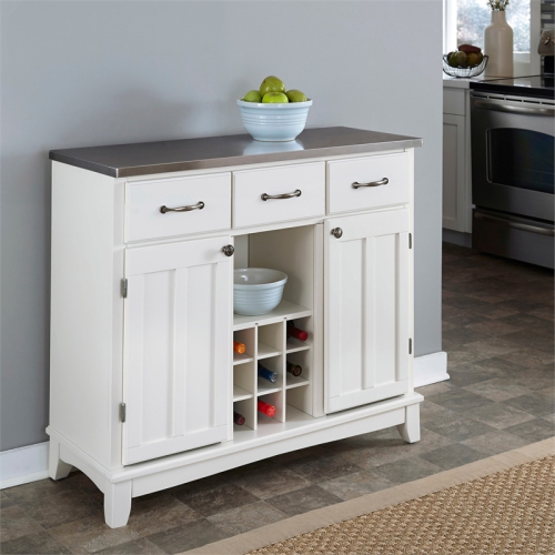 Homestyles Buffet of Buffets Wood Buffet in Off White