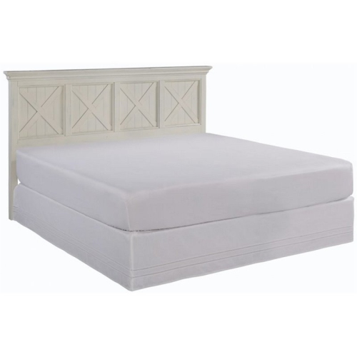 Homestyles Seaside Lodge Wood King Headboard and Nightstand in Off White