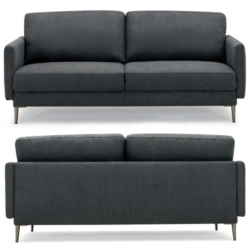 Costway 76.5" Fabric Sofa Couch Living Room Small Apartment Furniture w/ Metal Leg