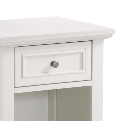 Homestyles Naples Wood Nightstand in Off White