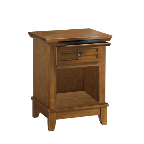 Homestyles Arts & Crafts Wood Nightstand in Brown