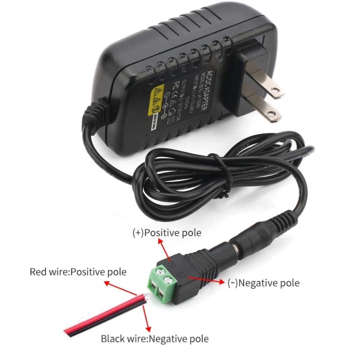 Dolaer AC Adapter, 12V/2A AC DC Switching Power Supply Adapter(Input 100-240V, Output 12V 2A) with DC Connector Gift ,