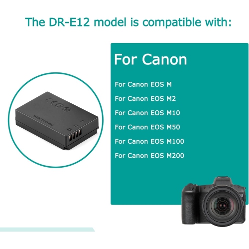 Dolaer 5V-8.4V USB Drive Cable ACK-E12 Mobile Power Supply + DR-E12 DC Coupler Dummy Battery DC Grip + 5V 3AMP Adapter Kit for Canon EOS M M2 M10 M50