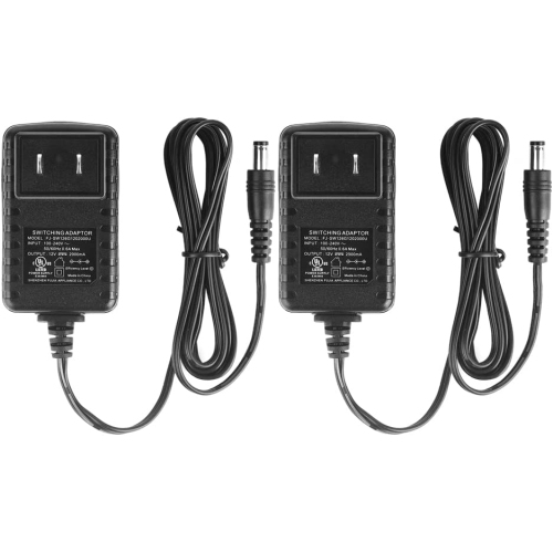 DOLAER  [Ul Listed Fcc] 2Pack Dc 12V 2A Power Supply Adapter 5.5MM X 2.1Mm, for Dc 12V Cctv Camera Led Strip Light, 1.5M Cord