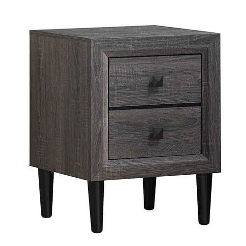 Topbuy Nightstand Beside Table W/Drawer Retro Grey Night Table House Furniture