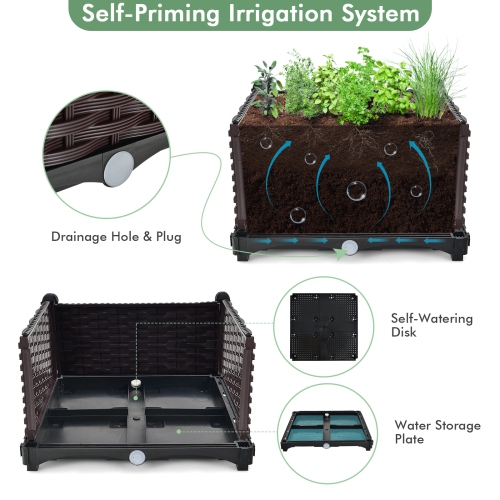 Topbuy Outdoor 2 Set/4 Set Planter Vertical Elevated Raised Garden Bed Planter Box Kit for Backyard Patio