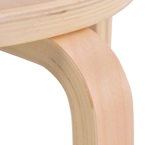 Topbuy 4 pcs 17" Round Stacking Stool Dining Chair Set Backless Wood Seats Natural