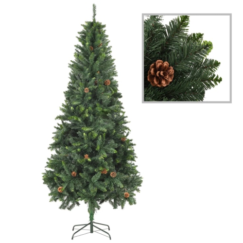 VIDAXL  Artificial Christmas Tree With Pine Cones Green 82.7"