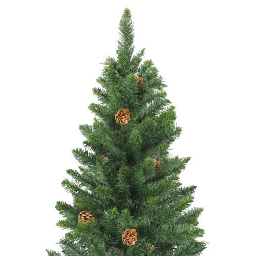 vidaXL Artificial Christmas Tree with Pine Cones Green 70.9"