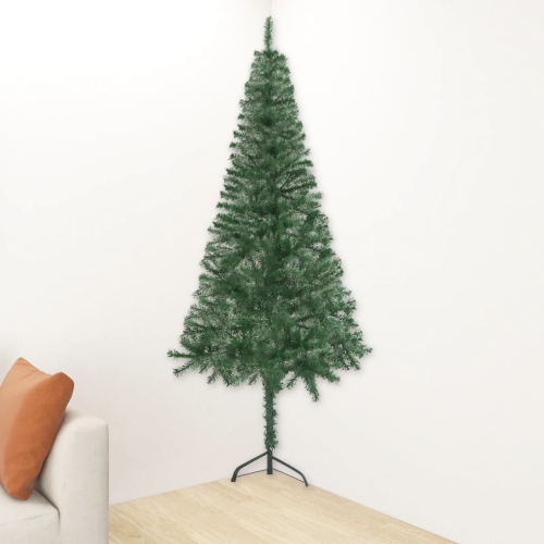 VIDAXL  Corner Artificial Christmas Tree Green 47.2" Pvc