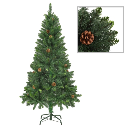 VIDAXL  Artificial Christmas Tree With Pine Cones Green 59.1"