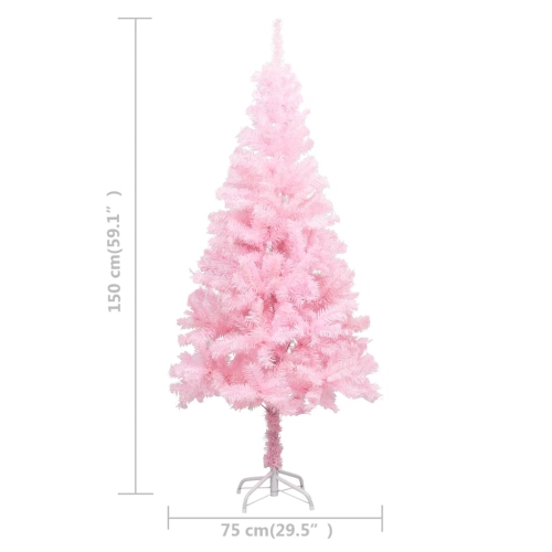 vidaXL Artificial Christmas Tree with Stand Pink 59.1" PVC