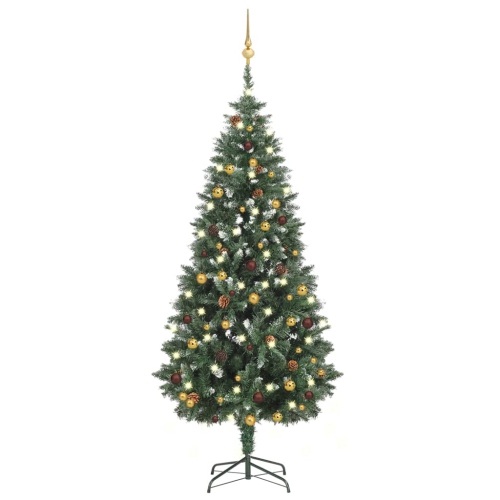 VIDAXL  Artificial Christmas Tree With Leds&ball Set 70.9"