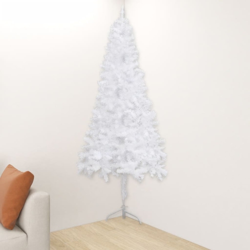 VIDAXL  Corner Artificial Christmas Tree White 82.7" Pvc