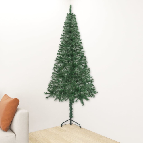 VIDAXL  Corner Artificial Christmas Tree Green 70.9" Pvc