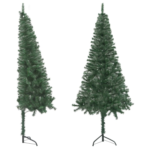 vidaXL Corner Artificial Christmas Tree Green 59.1" PVC