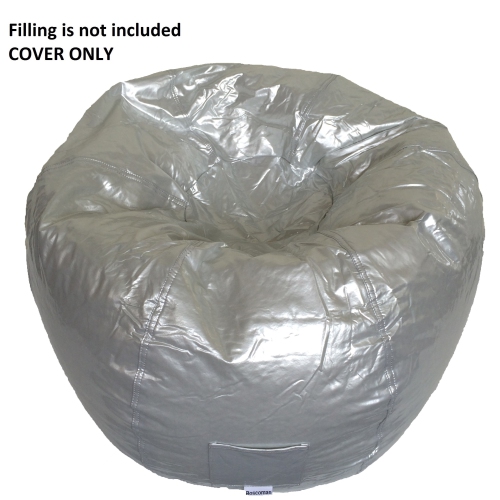 Boscoman - Vinyl Beanbag Adult w/pocket Chair - Silver Cover ONLY - 96013072