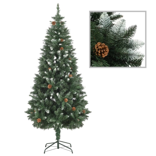 vidaXL Artificial Christmas Tree with LEDs&Pine Cones 70.9"