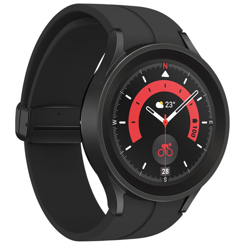 Montre intelligente de 45 mm Galaxy Watch5 Pro de Samsung avec moniteur de fréquence cardiaque - Noir