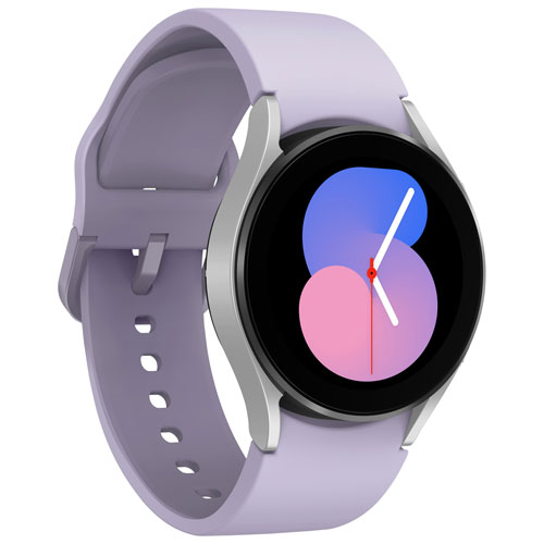 Montre intelligente de 40 mm Galaxy Watch5 de Samsung avec moniteur de fréquence cardiaque - Argenté/Violet Bora