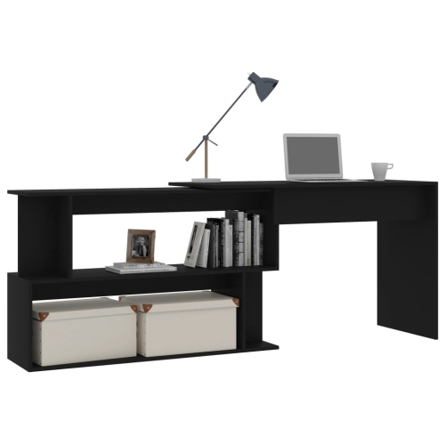 vidaXL Corner Desk Black 47.2"x19.7"x29.9" Chipboard