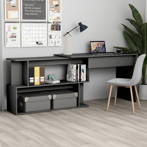 Bureau d’angle gris vidaXL de 47.2 x 19,7 x 29,9 po
