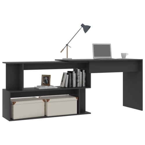 Bureau d’angle gris vidaXL de 47.2 x 19,7 x 29,9 po