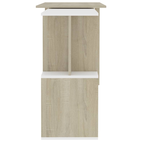 vidaXL Corner Desk White and Sonoma Oak 47.2"x19.7"x29.9" Chipboard