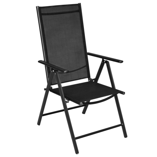 vidaXL Folding Patio Chairs 4 pcs Aluminium and Textilene Black
