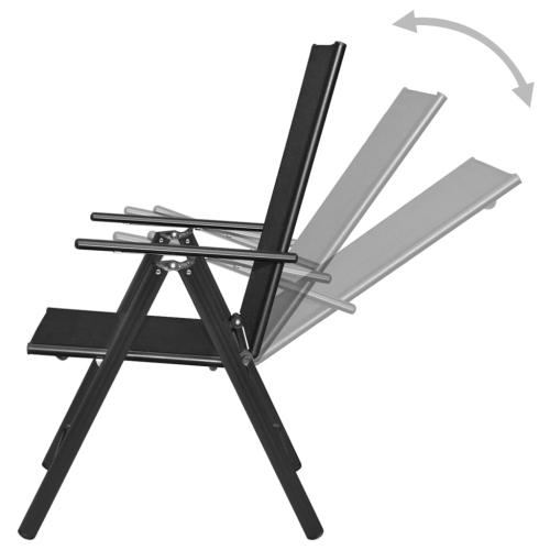 vidaXL Folding Patio Chairs 4 pcs Aluminium and Textilene Black