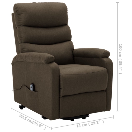 vidaXL Stand-up Recliner Brown Fabric