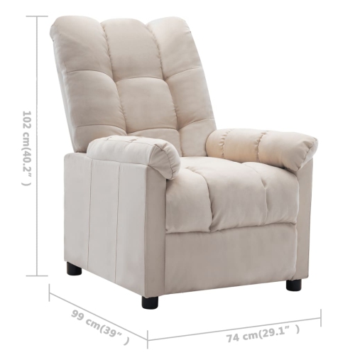 vidaXL Electric Recliner Cream Fabric