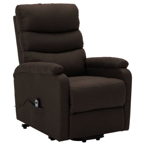 vidaXL Stand-up Recliner Dark Brown Fabric