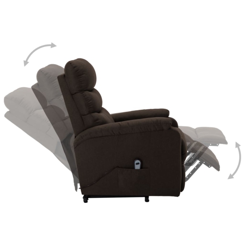 vidaXL Stand-up Recliner Dark Brown Fabric